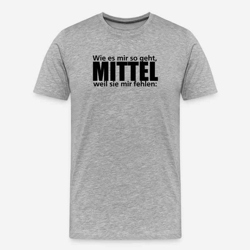 Mittel - Männer Premium Bio T-Shirt - Grau meliert