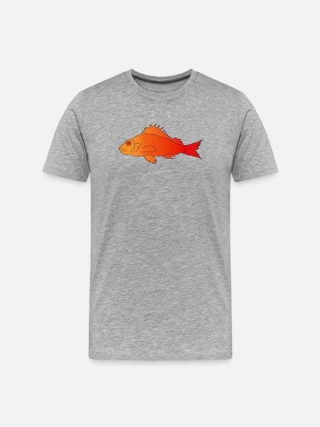 Fish with a serrated fin - Men's Premium Organic T-Shirt - heather grey