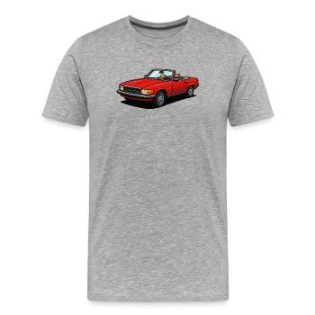 Toit ouvert cabriolet rouge - T-shirt bio Premium Homme - gris chiné - Devant - Damien (186cm)