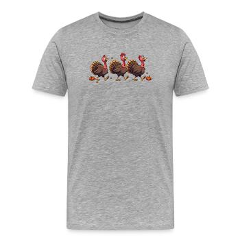 Thanksgiving Truthahn Baby - Männer Premium Bio T-Shirt - Grau meliert - Vorne - Damien (186cm)