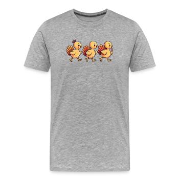 Thanksgiving Truthahn Baby - Männer Premium Bio T-Shirt - Grau meliert - Vorne - Damien (186cm)