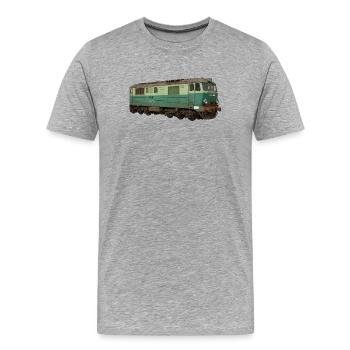 Locomotive SU46 Train ferroviaire - T-shirt bio Premium Homme - gris chiné - Devant - Damien (186cm)