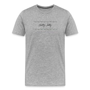 Holly Garland Border - Men's Premium Organic T-Shirt - heather grey - Front - Damien (186cm)