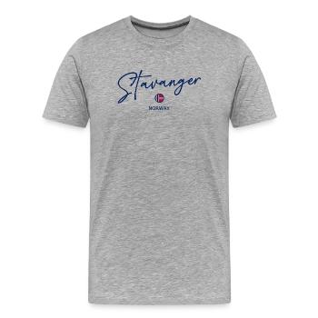 Stavanger - Pavillon norvégien - Norvège - Norvège - T-shirt bio Premium Homme - gris chiné - Devant - Damien (186cm)
