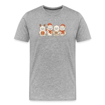 Yétis Enfants Garçons Filles Noël Yétis - T-shirt bio Premium Homme - gris chiné - Devant - Damien (186cm)