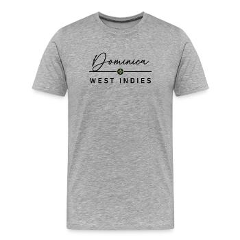 Dominique - Antilles - Caraïbes - T-shirt bio Premium Homme - gris chiné - Devant - Damien (186cm)