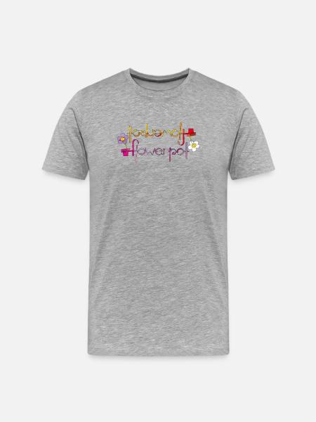 Blumentopf - Männer Premium Bio T-Shirt - Grau meliert