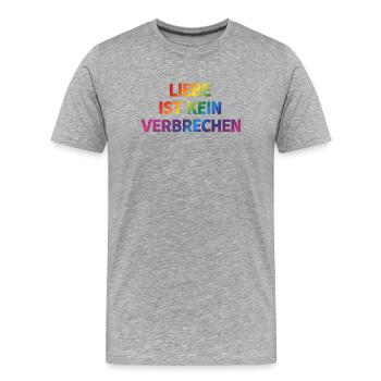 L’amour n’est pas un crime – message clair - T-shirt bio Premium Homme - gris chiné - Devant - Damien (186cm)