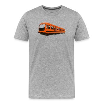 Métro d’Helsinki M300 - T-shirt bio Premium Homme - gris chiné - Devant - Damien (186cm)