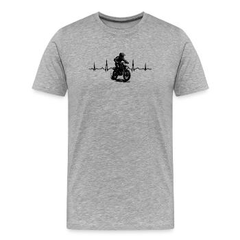 Motocross Liebe zum Anziehen - Männer Premium Bio T-Shirt - Grau meliert - Vorne - Damien (186cm)