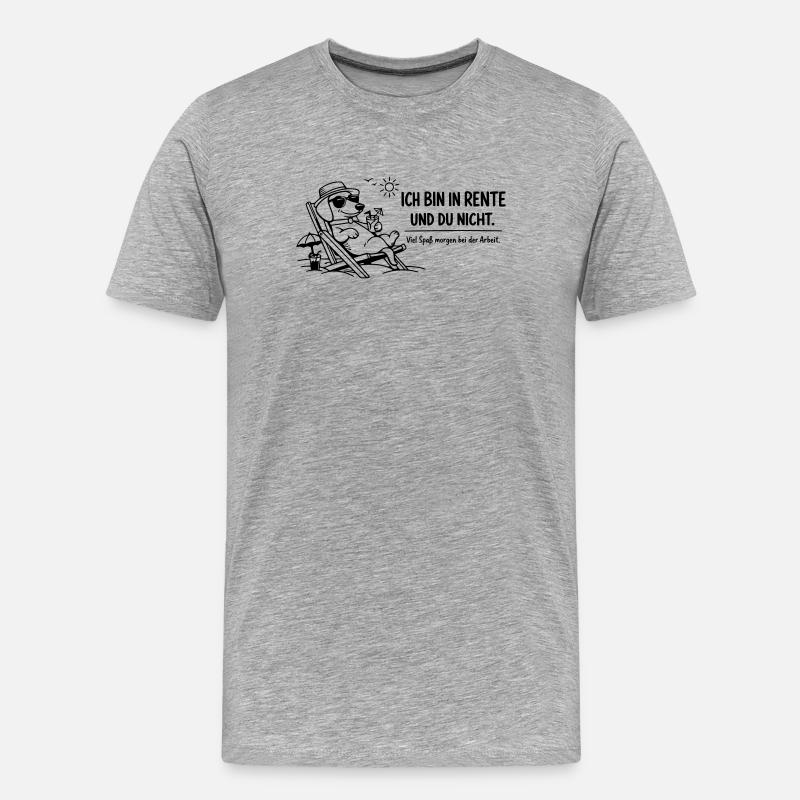 Lustiges Rentner Bild Spruch Dackel - Männer Premium Bio T-Shirt - Grau meliert