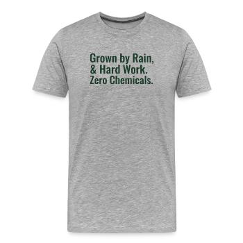 Sustainable Horticulture Sayings Regenerative Agriculture - Men's Premium Organic T-Shirt - heather grey - Front - Damien (186cm)