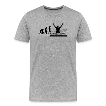Evolution to DJ Humor Fun - Men's Premium Organic T-Shirt - heather grey - Front - Damien (186cm)