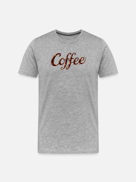 Coffee Lettering Coffee Illustration - Men's Premium Organic T-Shirt - heather grey