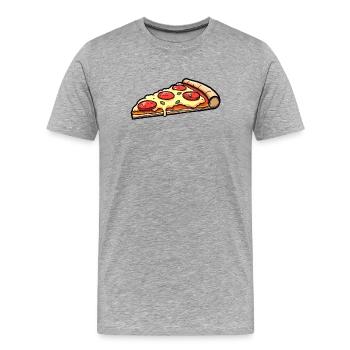 Pizza - T-shirt bio Premium Homme - gris chiné - Devant - Damien (186cm)