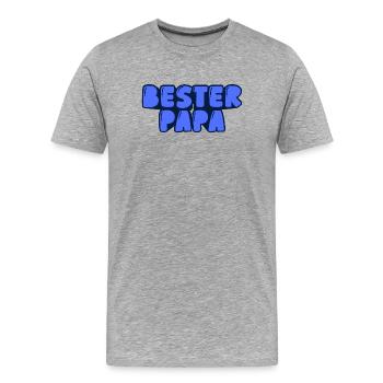 Bester Papa - Männer Premium Bio T-Shirt - Grau meliert - Vorne - Damien (186cm)