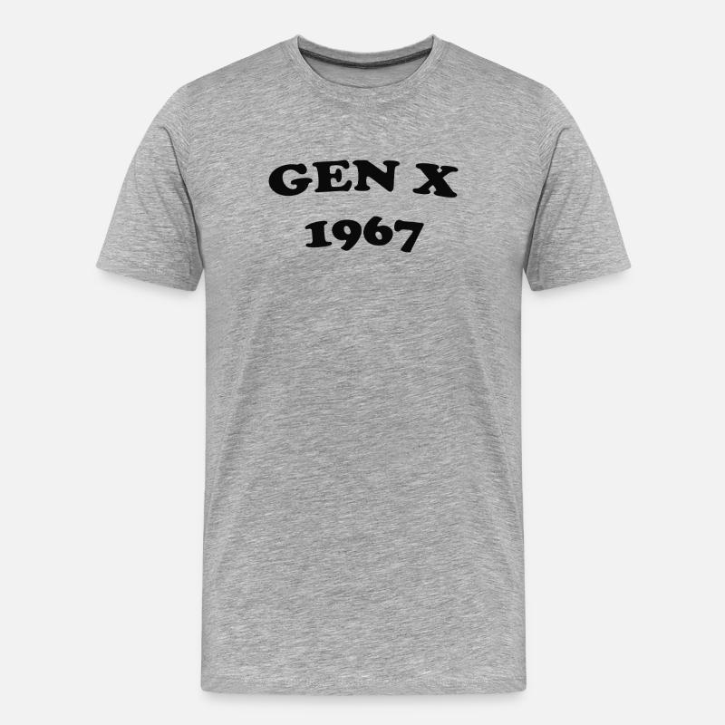 Gen X 1967 Retro Logo - Männer Premium Bio T-Shirt - Grau meliert