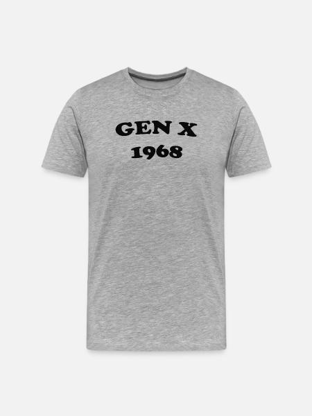 Gen X 1968 Retro Logo - Men's Premium Organic T-Shirt - heather grey