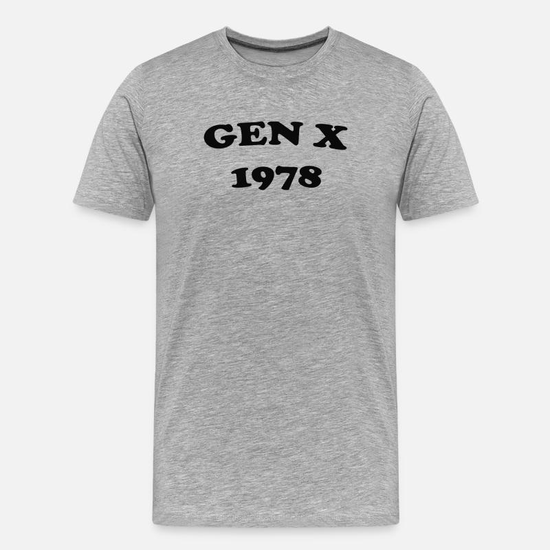 Gen X 1978 Retro Emblem - Männer Premium Bio T-Shirt - Grau meliert