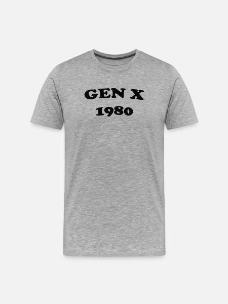Gen X 1980 Retro - Männer Premium Bio T-Shirt - Grau meliert