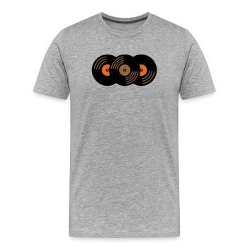 Schallplatten Sammlung Musik Fan - Männer Premium Bio T-Shirt - Grau meliert - Vorne - Damien (186cm)