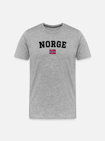 Drapeau de la Norvège Noir - T-shirt bio Premium Homme - gris chiné