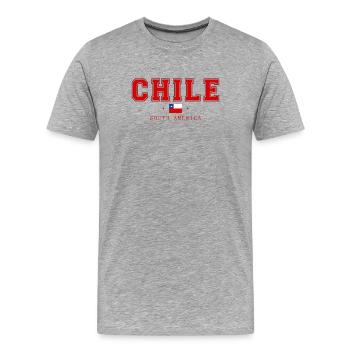 Chile - Men's Premium Organic T-Shirt - heather grey - Front - Damien (186cm)