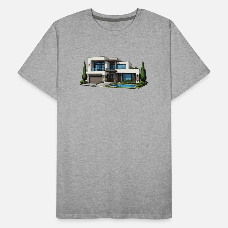Moderne Villa mit Pool Männer Premium Bio T-Shirt