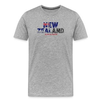 Nouvelle-Zélande - Nouvelle-Zélande - modèle de t-shirt - T-shirt bio Premium Homme - gris chiné - Devant - Damien (186cm)