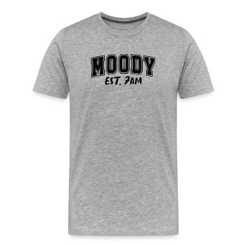 Moody Morning Est. 7am Gift Moody - Men's Premium Organic T-Shirt - heather grey - Front - Damien (186cm)