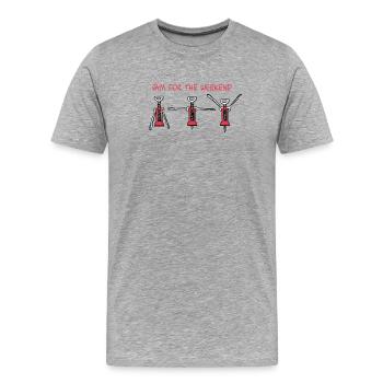 Salle de sport pour le week-end - T-shirt bio Premium Homme - gris chiné - Devant - Damien (186cm)
