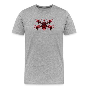Graphismes du drone quadricoptère - T-shirt bio Premium Homme - gris chiné - Devant - Damien (186cm)