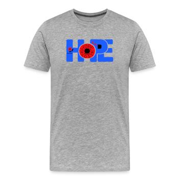 Hope Hoffnung - T-shirt bio Premium Homme - gris chiné - Devant - Damien (186cm)