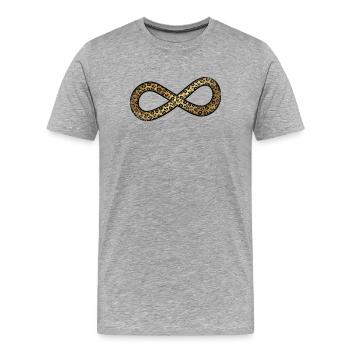 Motif Léopard Infini - T-shirt bio Premium Homme - gris chiné - Devant - Damien (186cm)