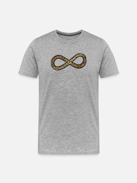 Leopard Infinity Pattern - Men's Premium Organic T-Shirt - heather grey