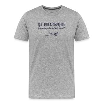 Bogenschießen Da hab ich meine Ruhe - Bogensport - Männer Premium Bio T-Shirt - Grau meliert - Vorne - Damien (186cm)