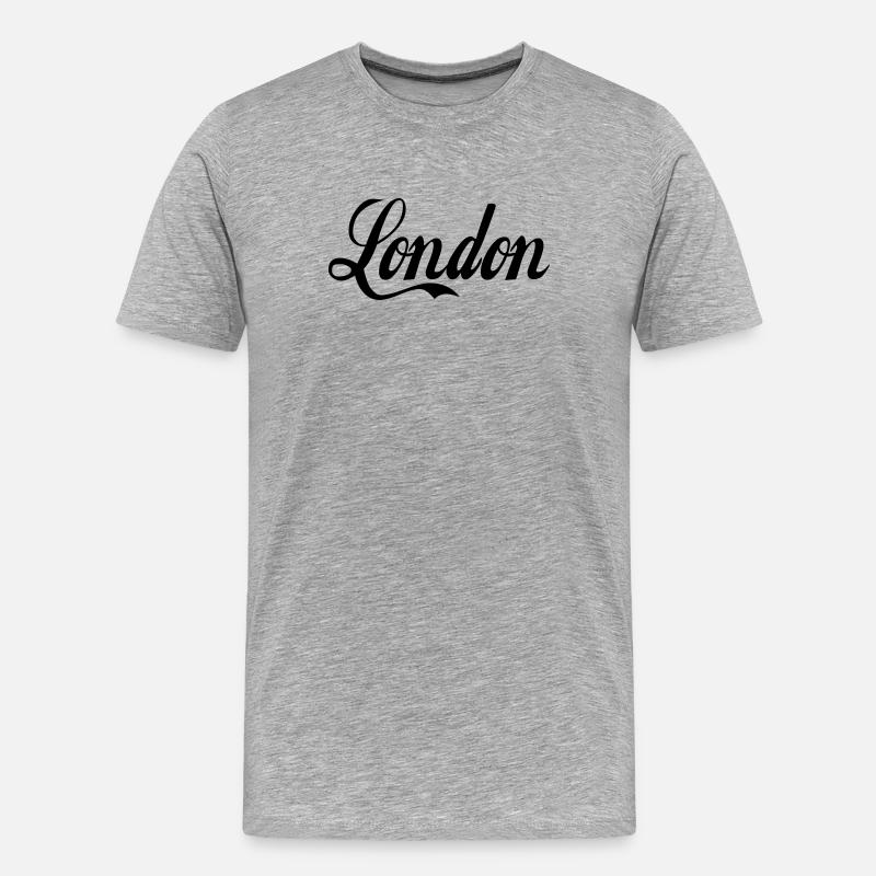 london - Männer Premium Bio T-Shirt - Grau meliert