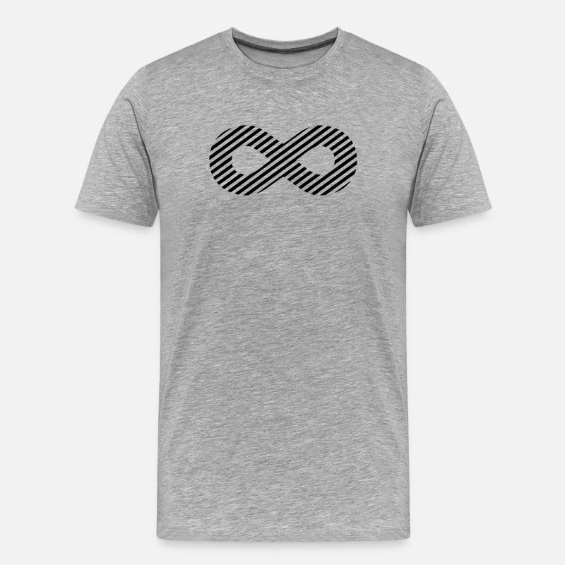 Unendlichkeitszeichen - Muster Streifen - Männer Premium Bio T-Shirt - Grau meliert