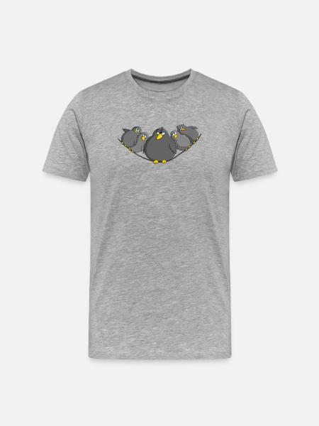 Bird fat and funny - Men's Premium Organic T-Shirt - heather grey