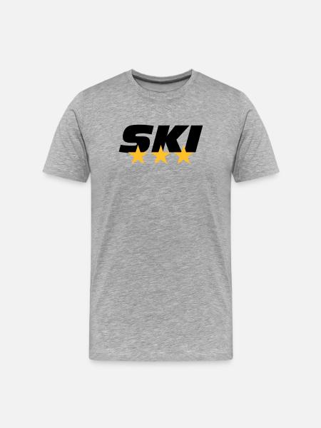 ski - T-shirt bio Premium Homme - gris chiné
