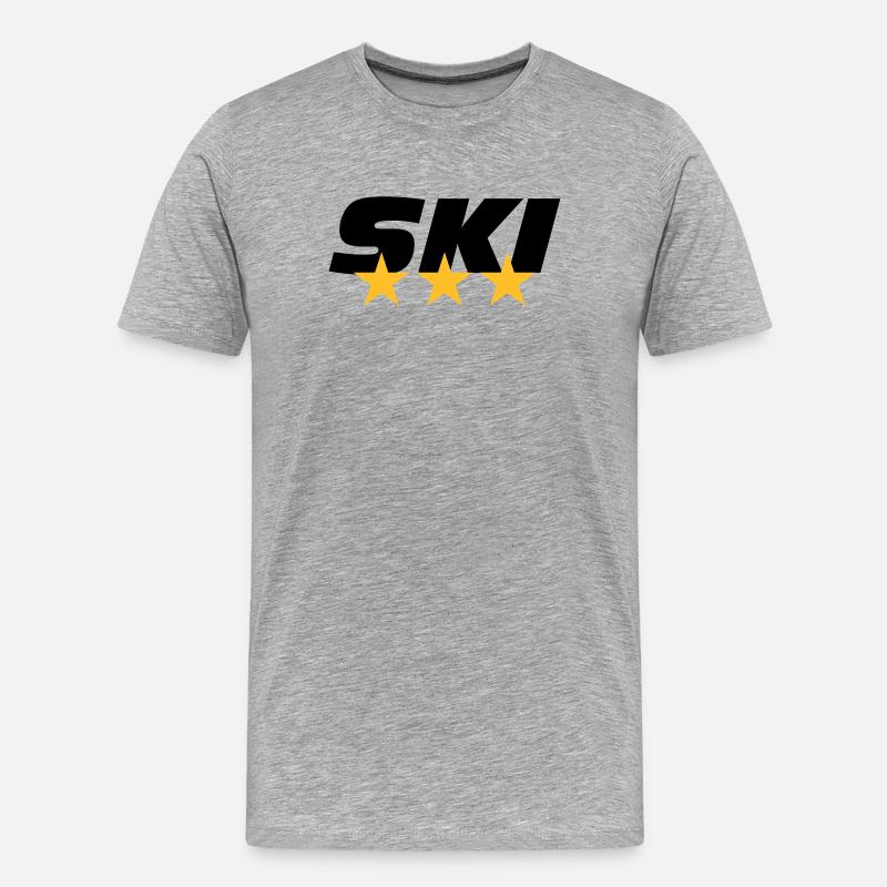 schilaufen - Männer Premium Bio T-Shirt - Grau meliert
