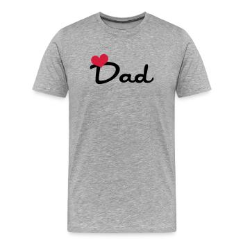 Dad - Männer Premium Bio T-Shirt - Grau meliert - Vorne - Damien (186cm)
