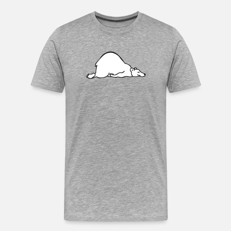 Sleeping bear | Schlafender Bär - Männer Premium Bio T-Shirt - Grau meliert