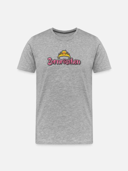 Zornröschen - Männer Premium Bio T-Shirt - Grau meliert