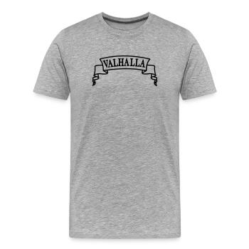 Valhalla dans la bannière - T-shirt bio Premium Homme - gris chiné - Devant - Damien (186cm)