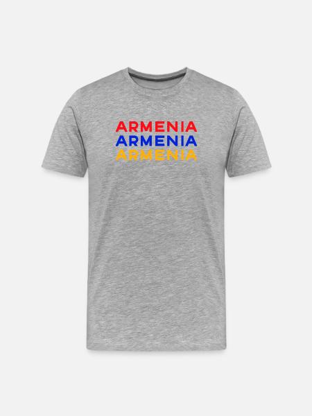 Armenia Lettering Flag - Men's Premium Organic T-Shirt - heather grey