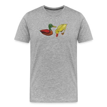 enten freundschaft - Männer Premium Bio T-Shirt - Grau meliert - Vorne - Damien (186cm)