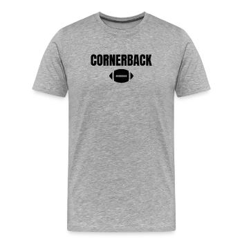 Conception de football des cornerbacks pour les fans de sport - T-shirt bio Premium Homme - gris chiné - Devant - Damien (186cm)