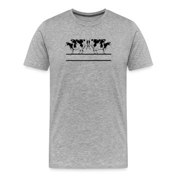 Schwarze und weiße Kühe vierteilig - Männer Premium Bio T-Shirt - Grau meliert - Vorne - Damien (186cm)
