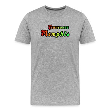 Motif arc-en-ciel de Memphis Tennessee - T-shirt bio Premium Homme - gris chiné - Devant - Damien (186cm)